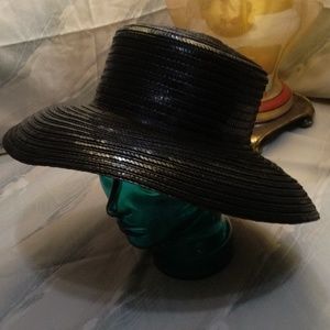 Black sequins ladies church hat